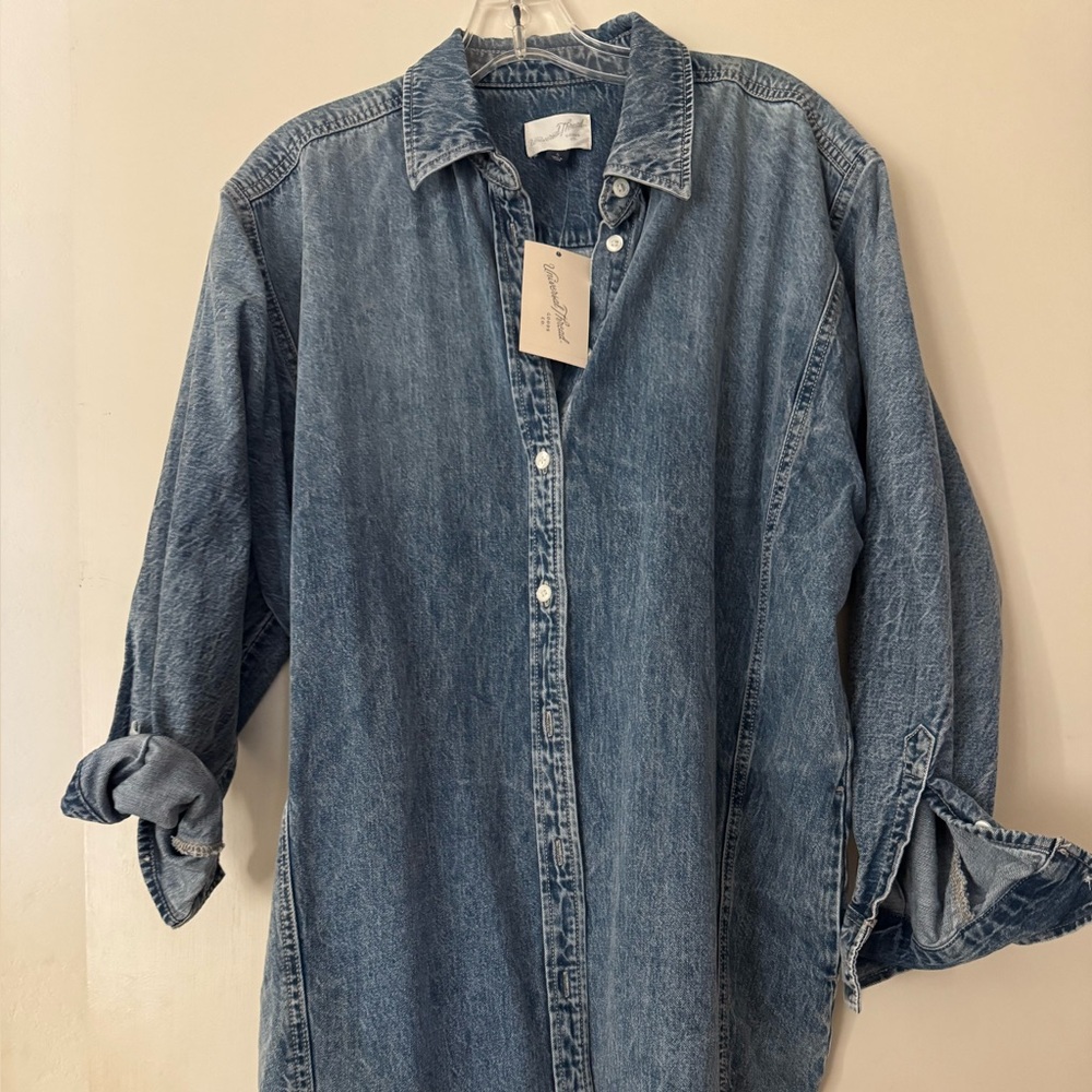 Universal Thread Denim Blue Casual Button-Down Sh… - image 1